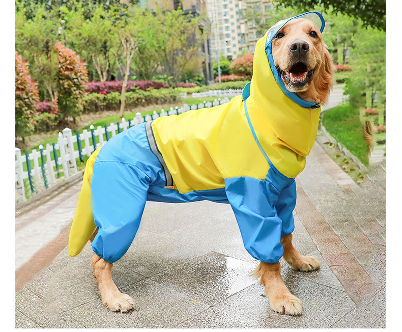 Pet dog raincoat tail all-inclusive waterproof