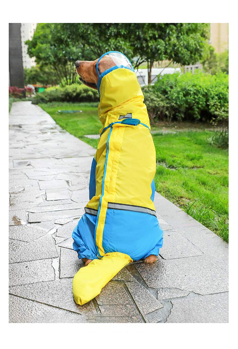 Pet dog raincoat tail all-inclusive waterproof